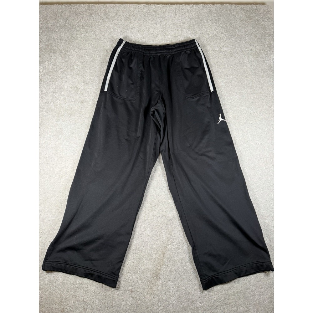 Air Jordan Track Pants Mens XXL Athletic Black White Stripe Ankle Zip Baggy Wide